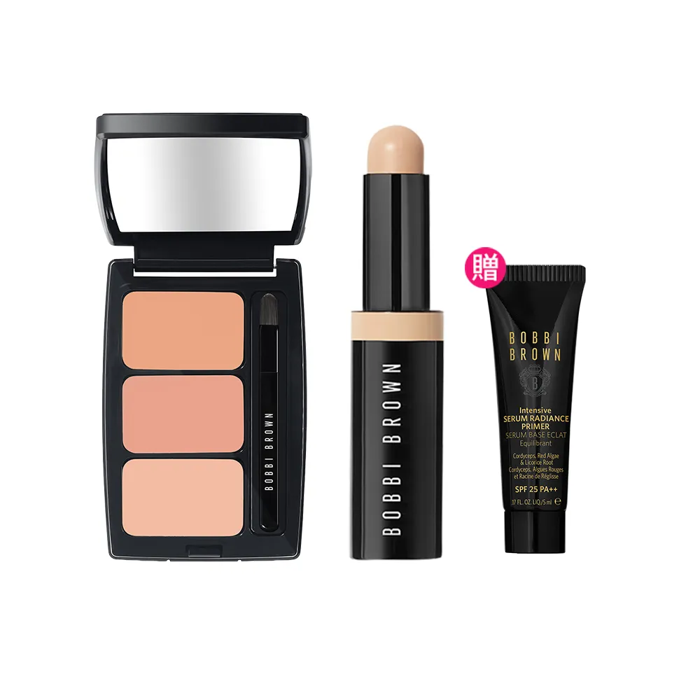 【Bobbi Brown 芭比波朗】全方位遮瑕組(全方位奶油遮瑕筆3g+奶油遮瑕盤)