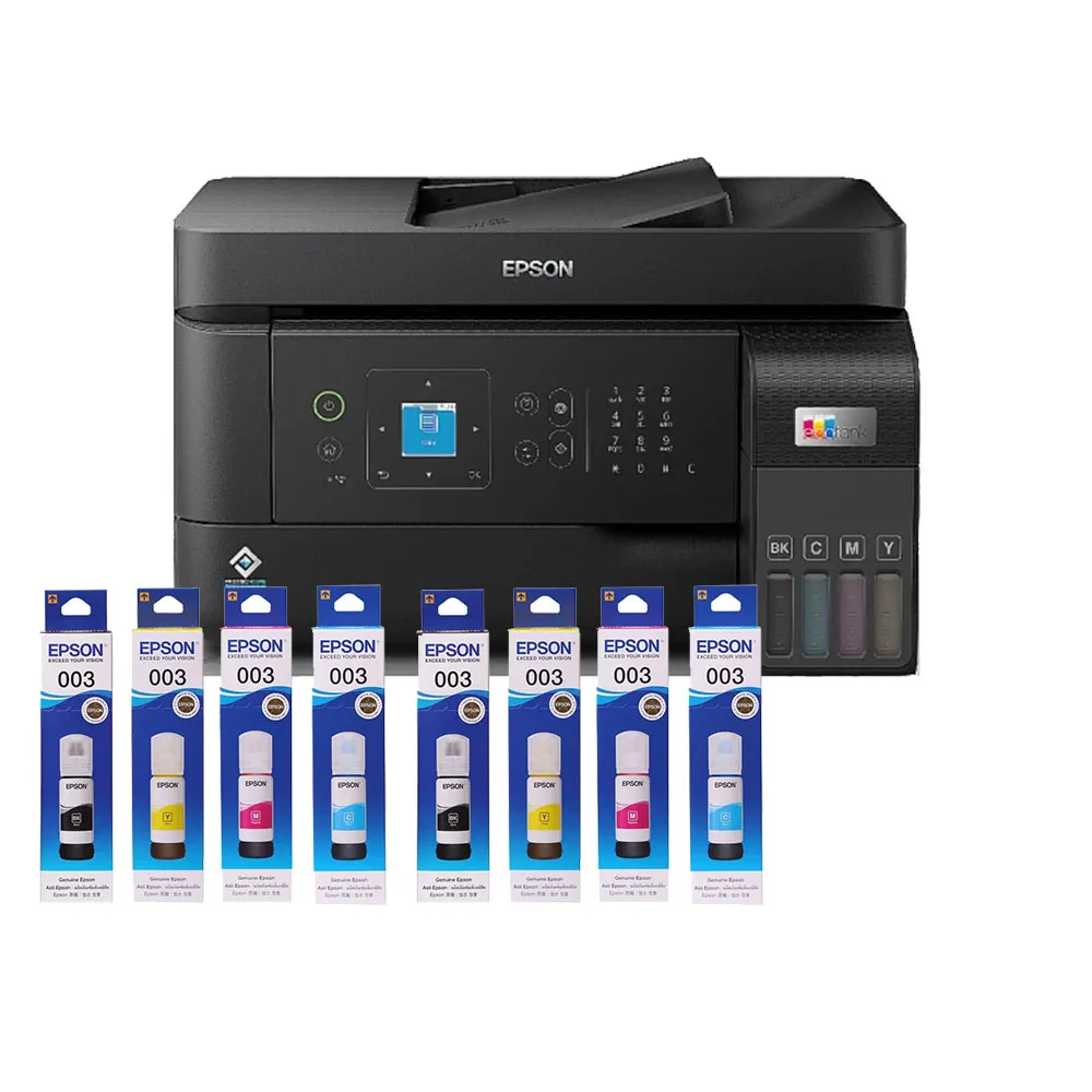 【EPSON】官方直營 搭2組T00V原廠1黑3彩墨水★L5590 雙網傳真智慧遙控連續供墨複合機
