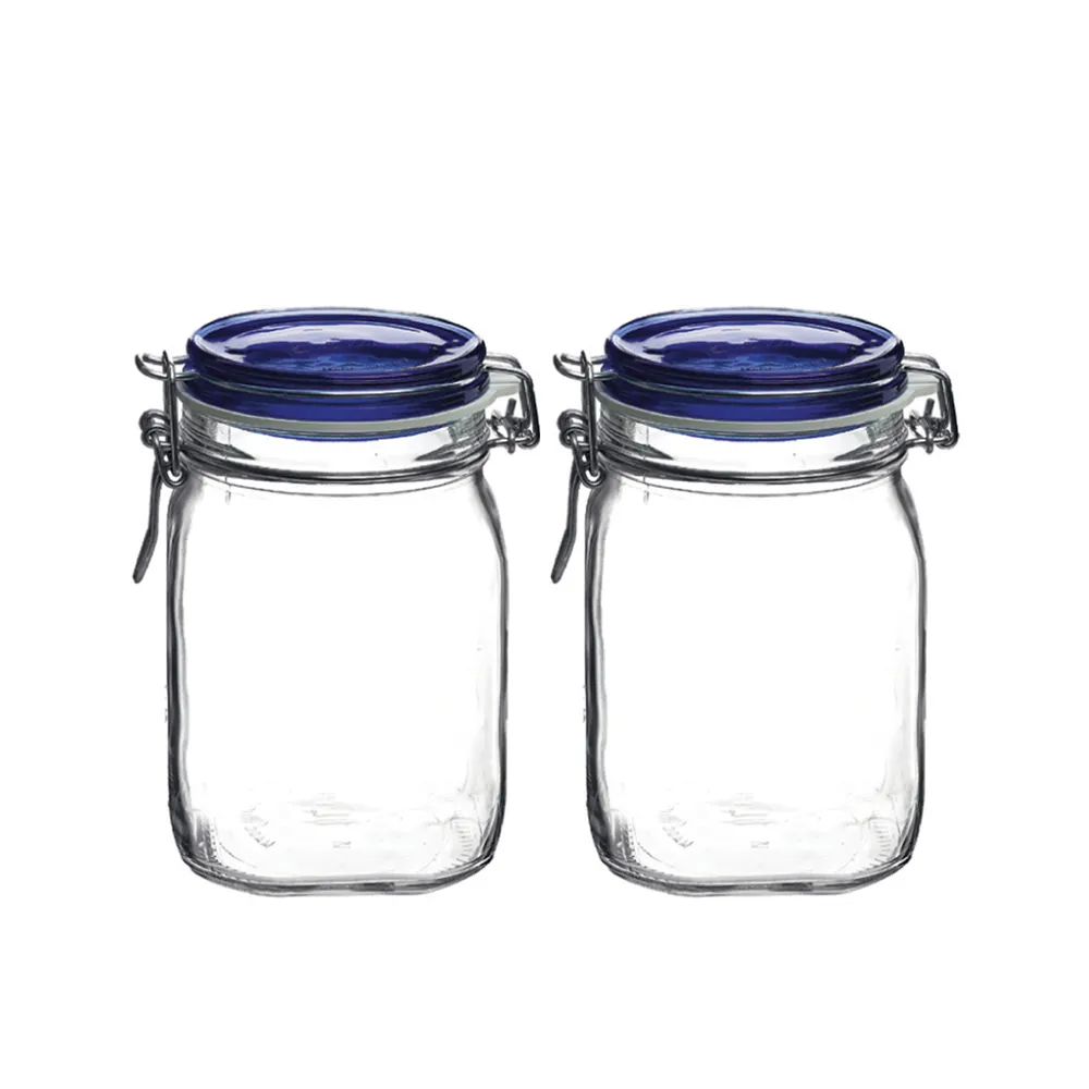 【Bormioli Rocco】義大利藍蓋密封罐 1120ml 2入組/ P49530-2(密封罐)