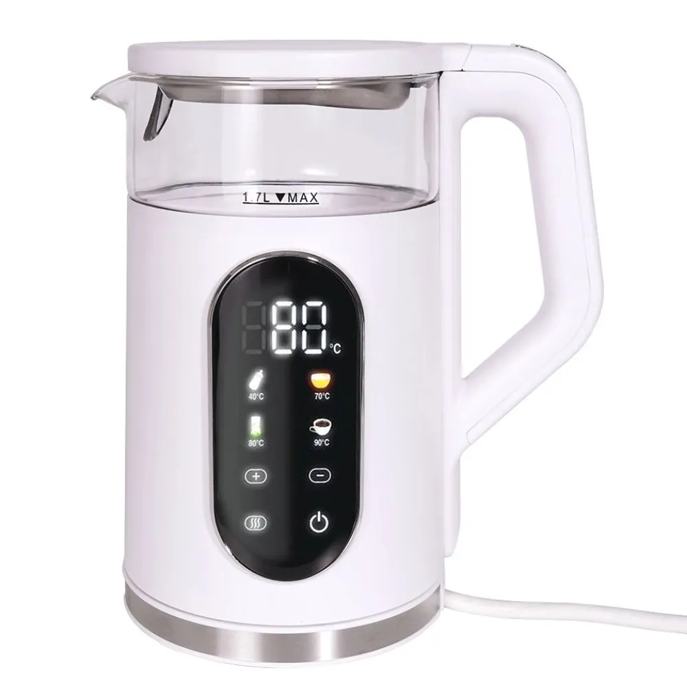 【Kolin 歌林】1.7L智能溫控玻璃快煮壺KPK-LN217G(電茶壺 熱水壺 泡茶壺 煮水壺)