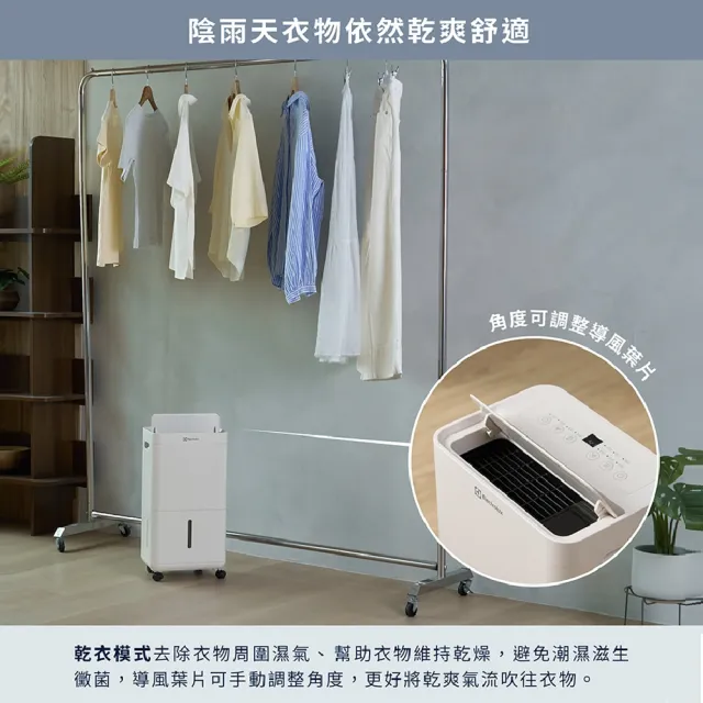 【Electrolux 伊萊克斯】2026年新一級能效 小室晴 300 6L除濕機(ED0631WA)-晴光白 8坪適用