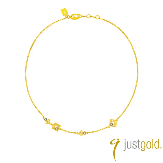 【Just Gold 鎮金店】藝綻 Linea Bloom 黃金項鍊 (新品上市)