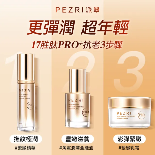 【PEZRI 派翠】隋棠推薦17胜太PRO+緊緻精華30ml(30%繃帶普拉斯鏈/乾紋神隱/雙重緊緻力)