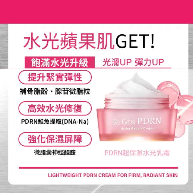 【PEZRI 派翠】PDRN爆光水水組(PDRN水光精華+PDRN水光乳霜/補骨脂酚/居家水光護理/隋棠推薦/送禮/週年慶