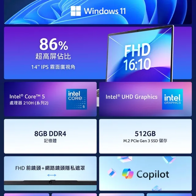 【Acer】Office 2024★14吋Core 5輕薄效能AI筆電(Aspire Lite/AL14-72P-59YA/Core 5-210H/8G/512G/W11)