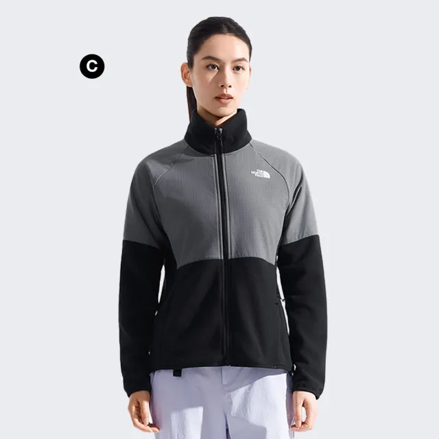 【The North Face】北面男女款拼接色保暖抓絨外套(多款可選)