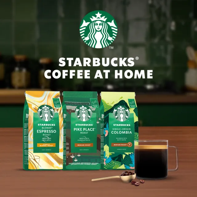 【STARBUCKS 星巴克】精選咖啡豆200g/包 (派克市場/黃金烘焙/哥倫比亞)