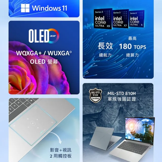 【Acer】Office 2024★14吋Ultra X9 3K OLED輕薄AI筆電(Swift Go/SFG14-I71-95L1/Ultra X9-388H/32G/1TB)