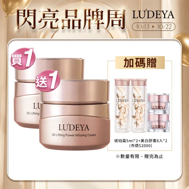 【LUDEYA】(爆殺必買)買1送1★超緊緻微臻琥珀霜50gX2入組  (抗老/乳霜/保濕)