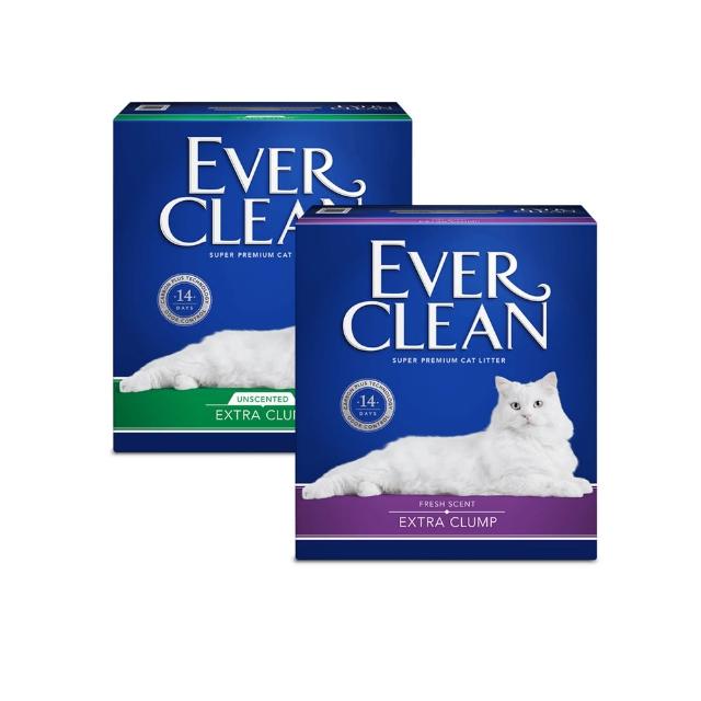 【EverClean 藍鑽】強效除臭貓砂 8.5kg 2入組 升級99%極低塵(礦砂 低粉塵 除臭 抑味 凝結)