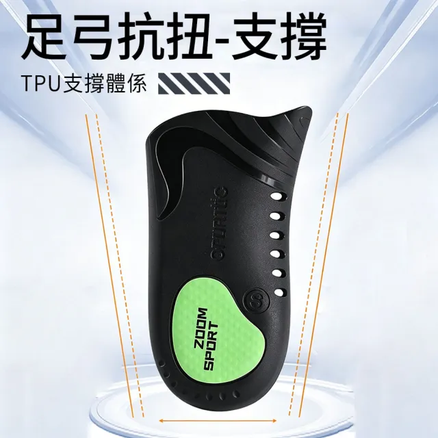 【MUAN】石墨烯抗扭足弓支撐鞋墊 扁平足鞋墊 久站減壓緩震 蜂巢透氣運動鞋墊 (防臭/足底筋膜支撐/穩定後跟)