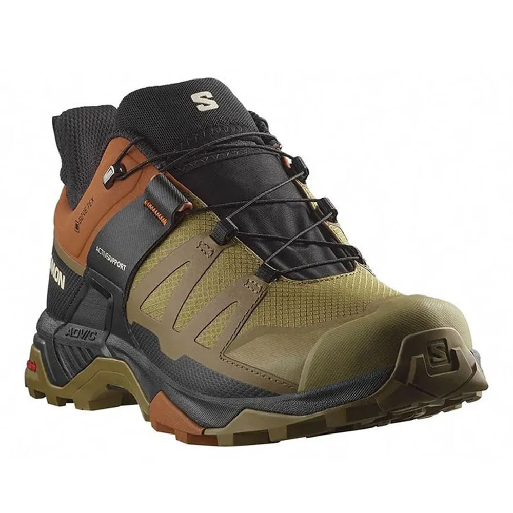 【salomon】男 低筒登山鞋 GTX ULTRA 4『卡其棕/焦糖褐/黑』476852 登山鞋 健行鞋 多功能鞋 戶外 露營 登山