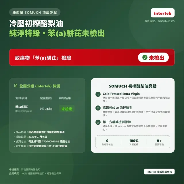 【壽滿趣】Somuch紐西蘭頂級冷壓初榨酪梨油禮盒(250mlx3)