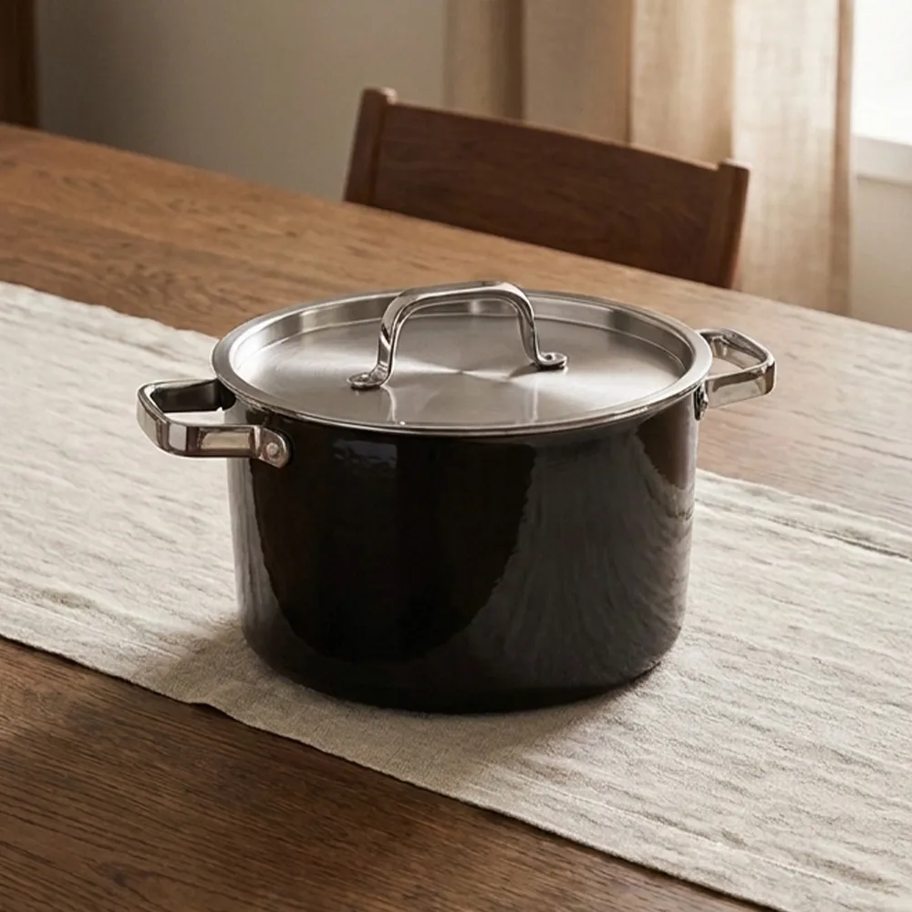 【WMF】德國製 Fusiontec Aromatic 高身湯鍋 24cm 6.2L(黑色/陶晶鍋) IH爐/電磁爐/瓦斯爐適用