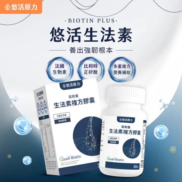 【悠活原力】悠活生法素複方膠囊x4(30粒/盒 高劑量 生物素 鋅 甘胺酸亞鐵 B5 B6 B12)