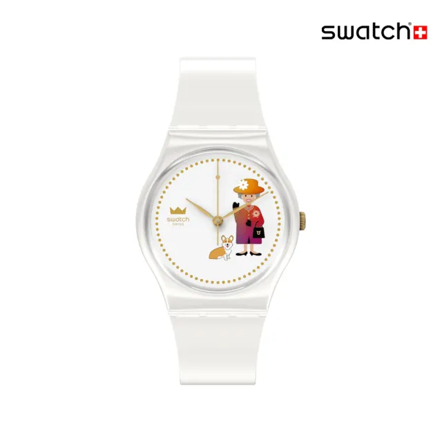 【SWATCH】HOW MAJESTIC 英國女皇紀念錶/變色日曆輪/瑞士製造 GZ711 (34mm)