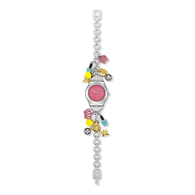 【SWATCH】THE CHARM OF MOM 金屬手錶/女錶/瑞士製造 YSZ101G (25mm)