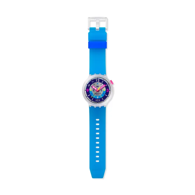 【SWATCH】NEON HIELO 大錶面手錶 男錶/女錶/瑞士製造 SB01K400(47mm)