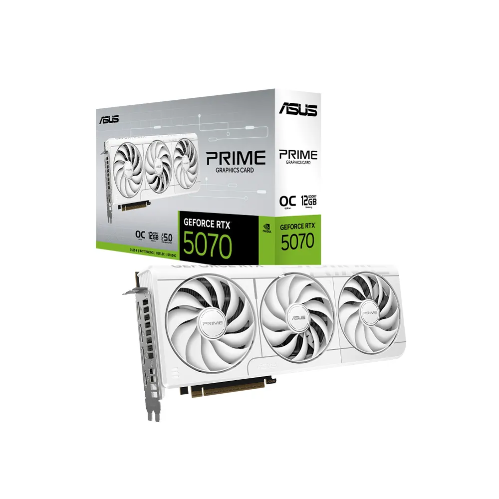 【ASUS 華碩】PRIME-RTX5070-O12G-WHITE 顯示卡+華碩 STRIX Helios II GX601S 太陽神 白 機殼