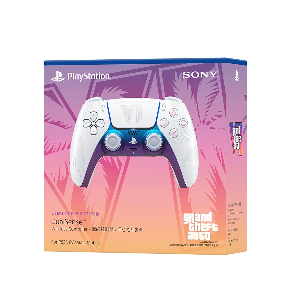 【SONY 索尼】PS5 DualSense 原廠無線控制器(《Grand Theft Auto VI》白色限量版)