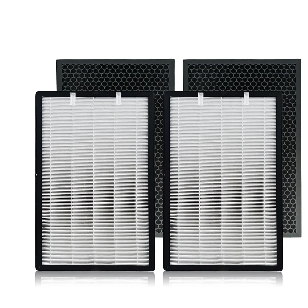 【RENZA】適用G-Plus GPlus 拓勤 Pro 600 雙側進風空氣清淨機(2合1HEPA+活性碳濾網 濾芯 左右進風2片裝)