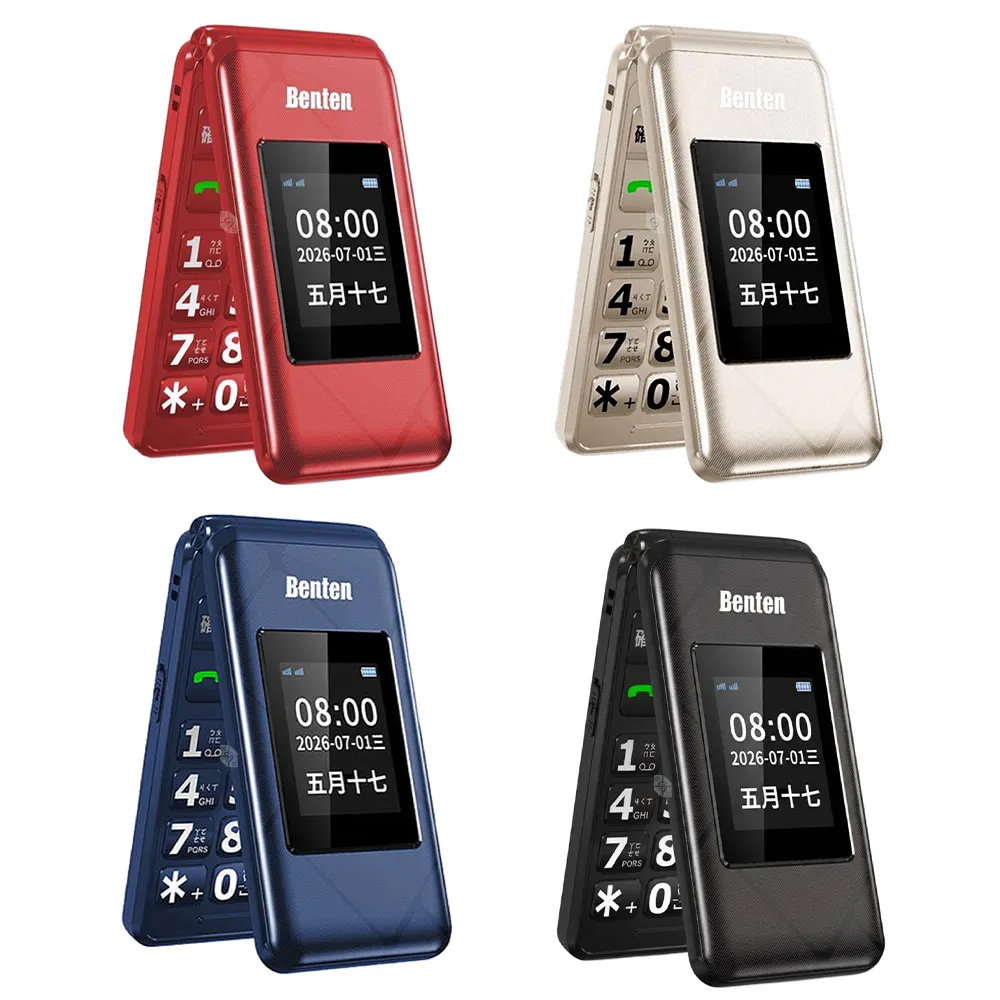【Benten 奔騰】A82 4G VoLTE 2.8吋雙螢幕摺疊老人機 附座充/贈皮套/大字體大音量注音繁體按鍵手機