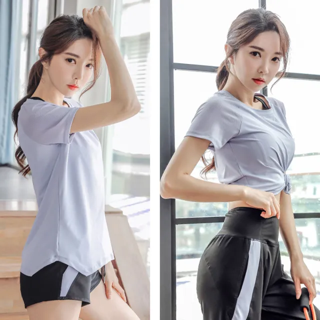 【BODYAIR】任2入 寬鬆網袖背光條親膚上衣(瑜珈.慢跑.運動.健身.透氣.舞蹈.運動服)