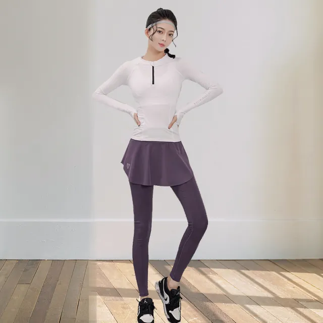 【BODYAIR】任2入 假兩件一片裙舞動九分褲(瑜珈.運動.慢跑.透氣.舞蹈.運動褲)