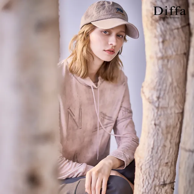 【Diffa】雨滴織紋抽繩長袖針織衫-女