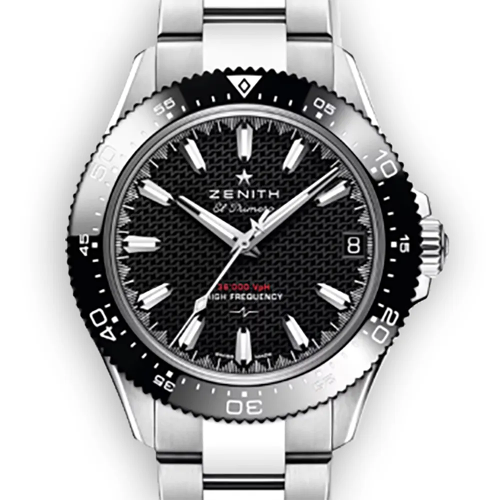 【ZENITH】CHRONOMASTER Solo Sport 三針黑面鏈帶錶(03.5000.3620/21.M5000)x40mm 送禮
