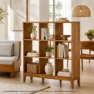 【Mahogany 瑪荷尼家具】新品上市☆全原木 桃花心木 金碧雙面格櫃(120)(9格櫃)(格櫃、展示櫃)