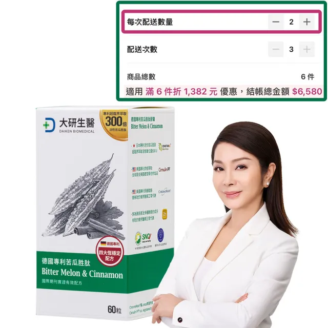 (分次配)【大研生醫】德國專利苦瓜胜月太膠囊6入