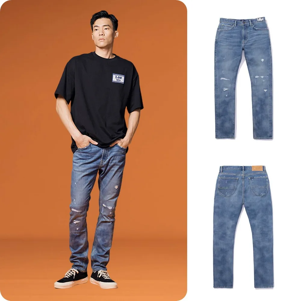 【Lee】男裝 牛仔褲 / 709 低腰合身小直筒 淺藍洗水 / 101+ 系列(LB317069922)