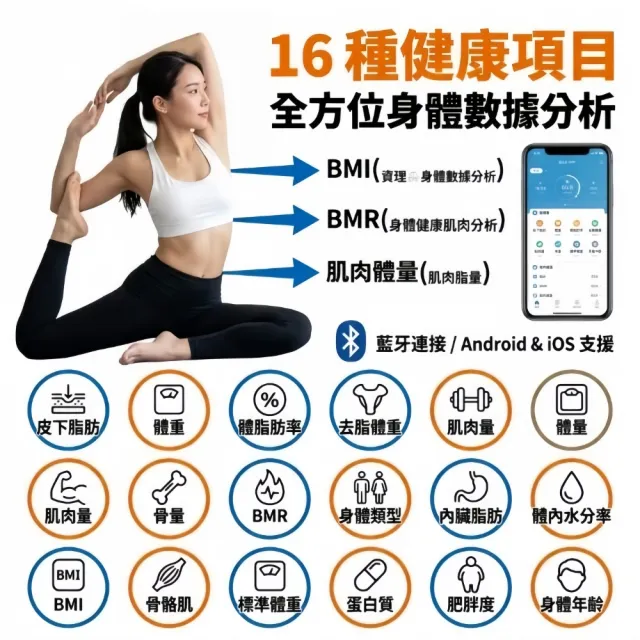 【小不記】八電極智能體脂秤 56項健康數據分析 精準測量體重體脂 體脂計 體重計 體脂機 體重機 健康管理秤