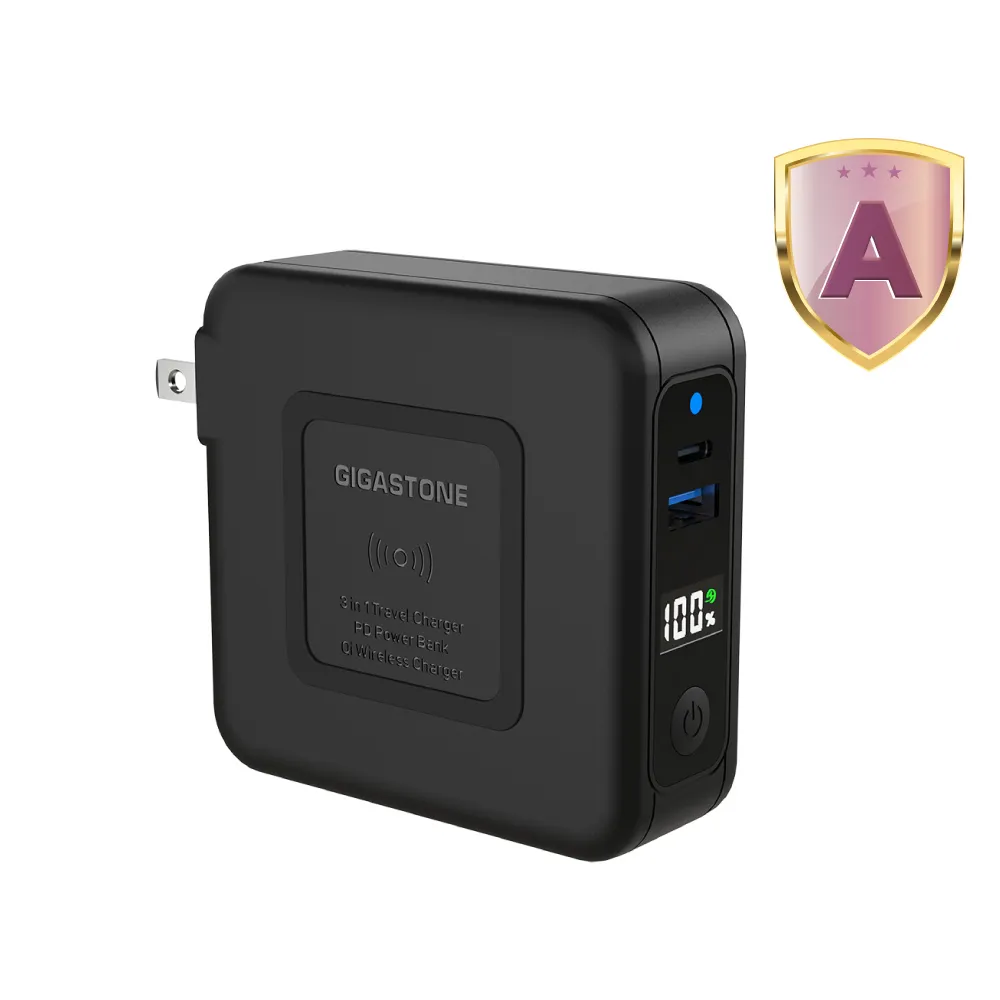 【Gigastone 立達國際】10000mAh 4合1 Qi無線旅充行動電源QP-10200B (37Wh標示/支援iPhone17/QC4.0 快充)