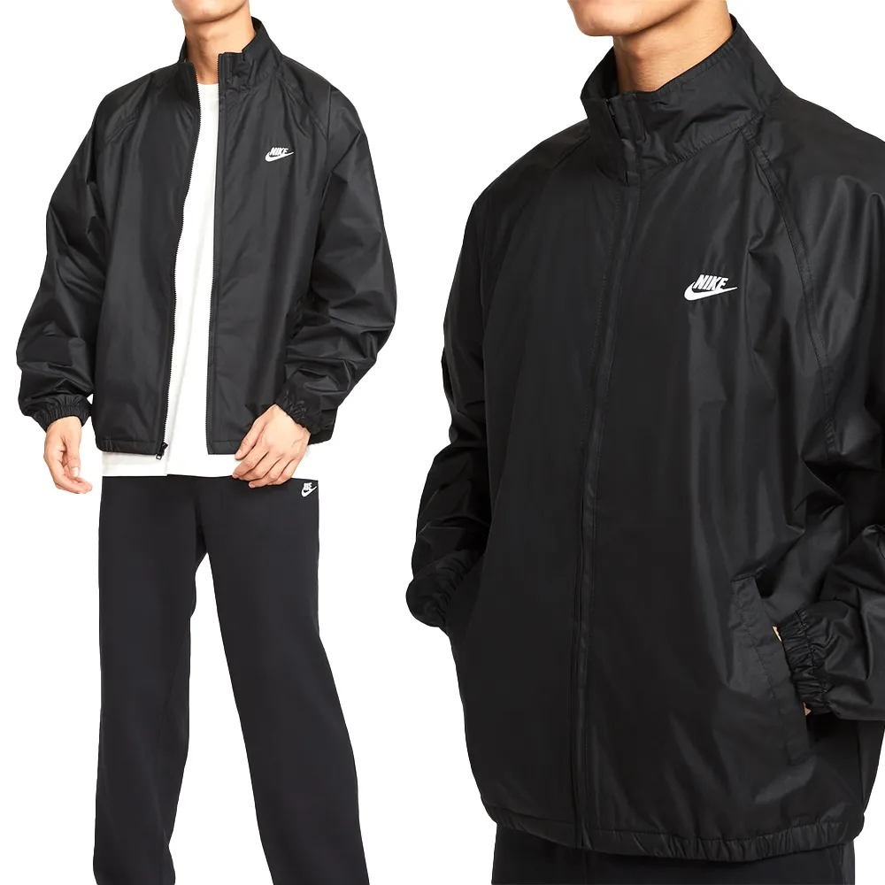 【NIKE 耐吉】As M Nk Club Roscoe Fz Jkt 男款 黑色 立領 防風 外套 HV1140-010