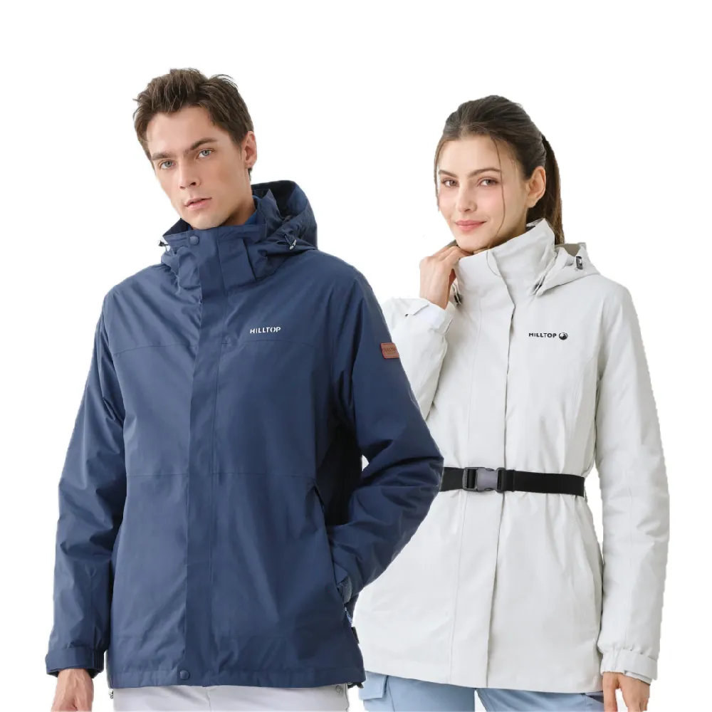 【Hilltop 山頂鳥】獨家特談-GORE-TEX 2L單件式防水防風透氣短大衣外套(男女多款任選/施華洛世奇/水鑽)