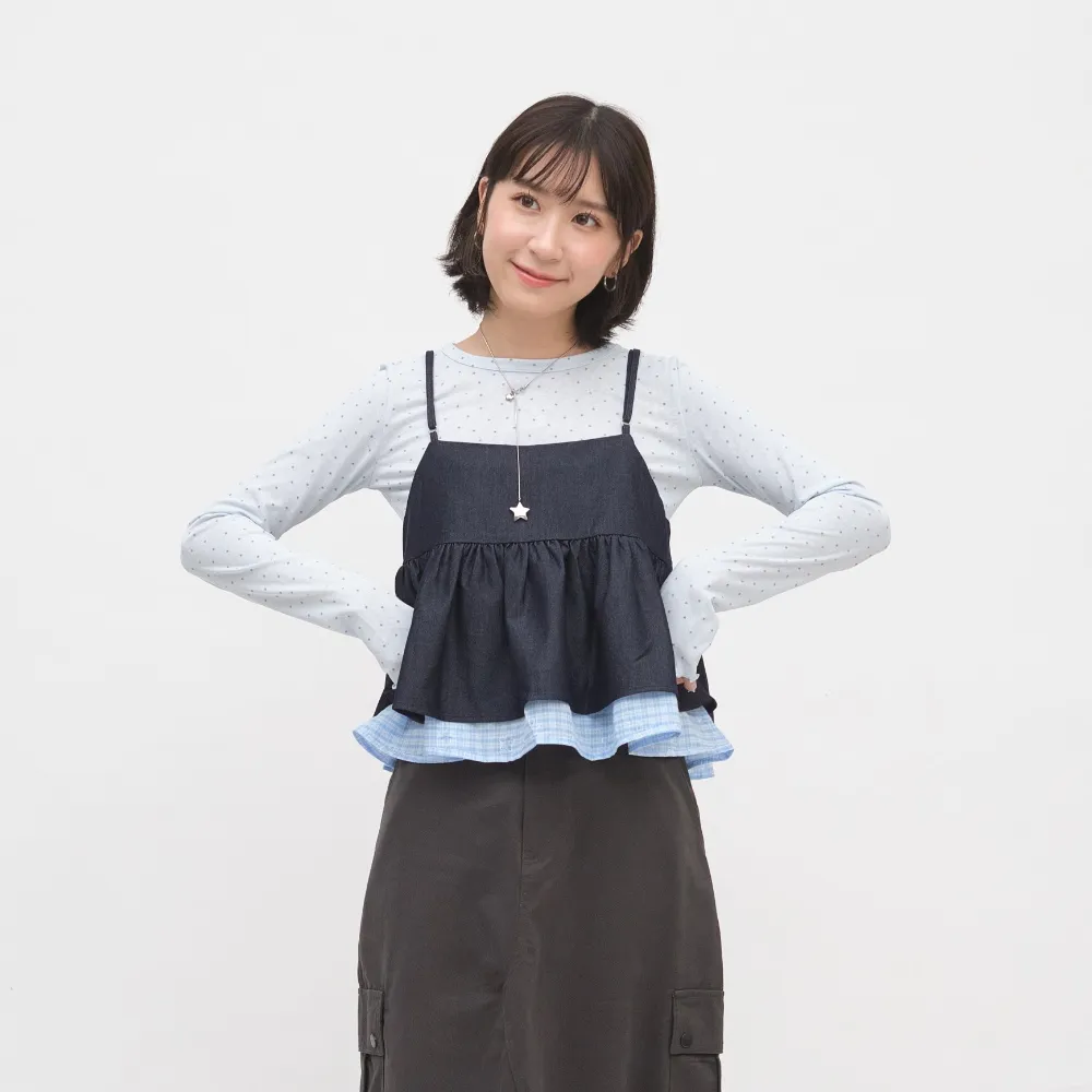 【plain-me】SAAKO 雙面 拼接 背心 疊穿 女上衣 2WAY雙面穿拼接細褶背心_SAA0135-262