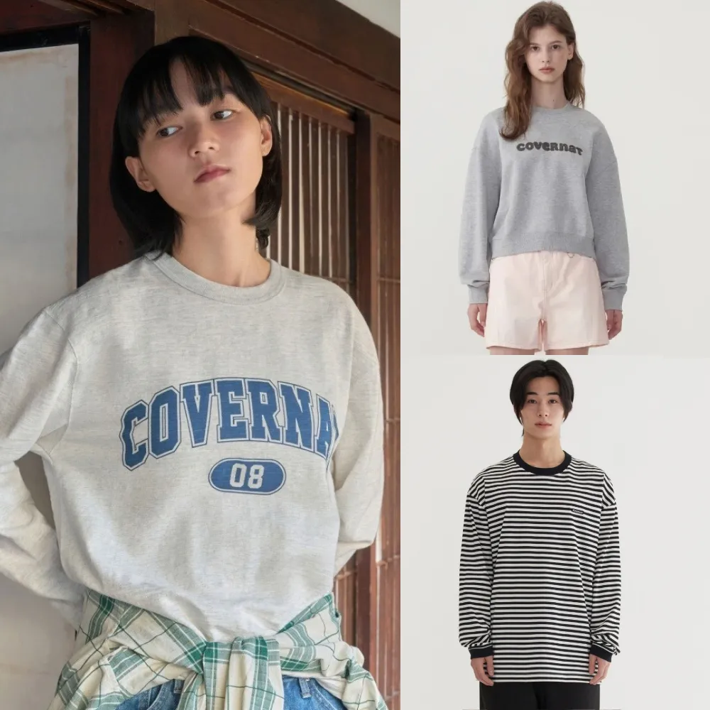 【COVERNAT】Logo圓領大學T/長袖上衣(多款可選)