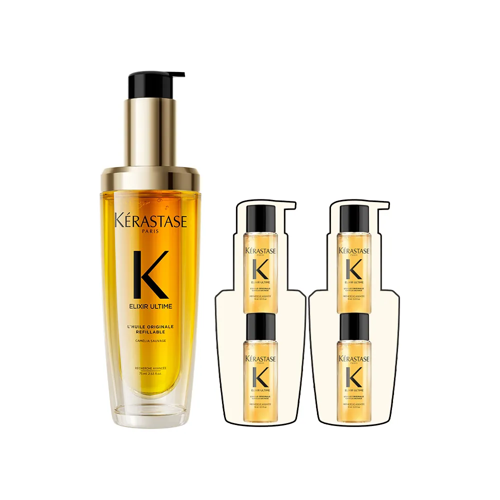 【KERASTASE 巴黎卡詩】金緻柔馭山茶花鎏光露75ml(升級版奢光小金油/護髮油/髮油)