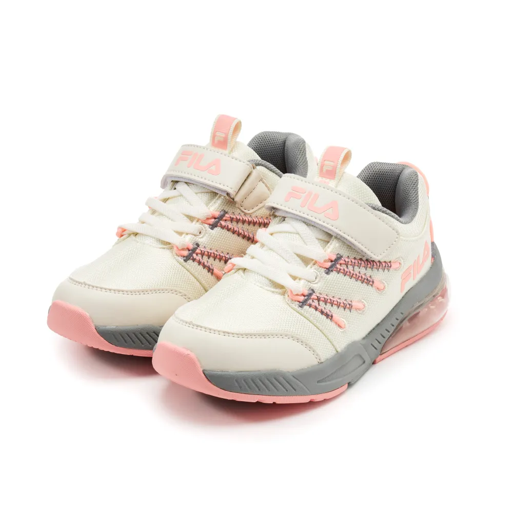 【FILA】KIDS 大童氣墊慢跑運動鞋-米 (3-J809Z-445)