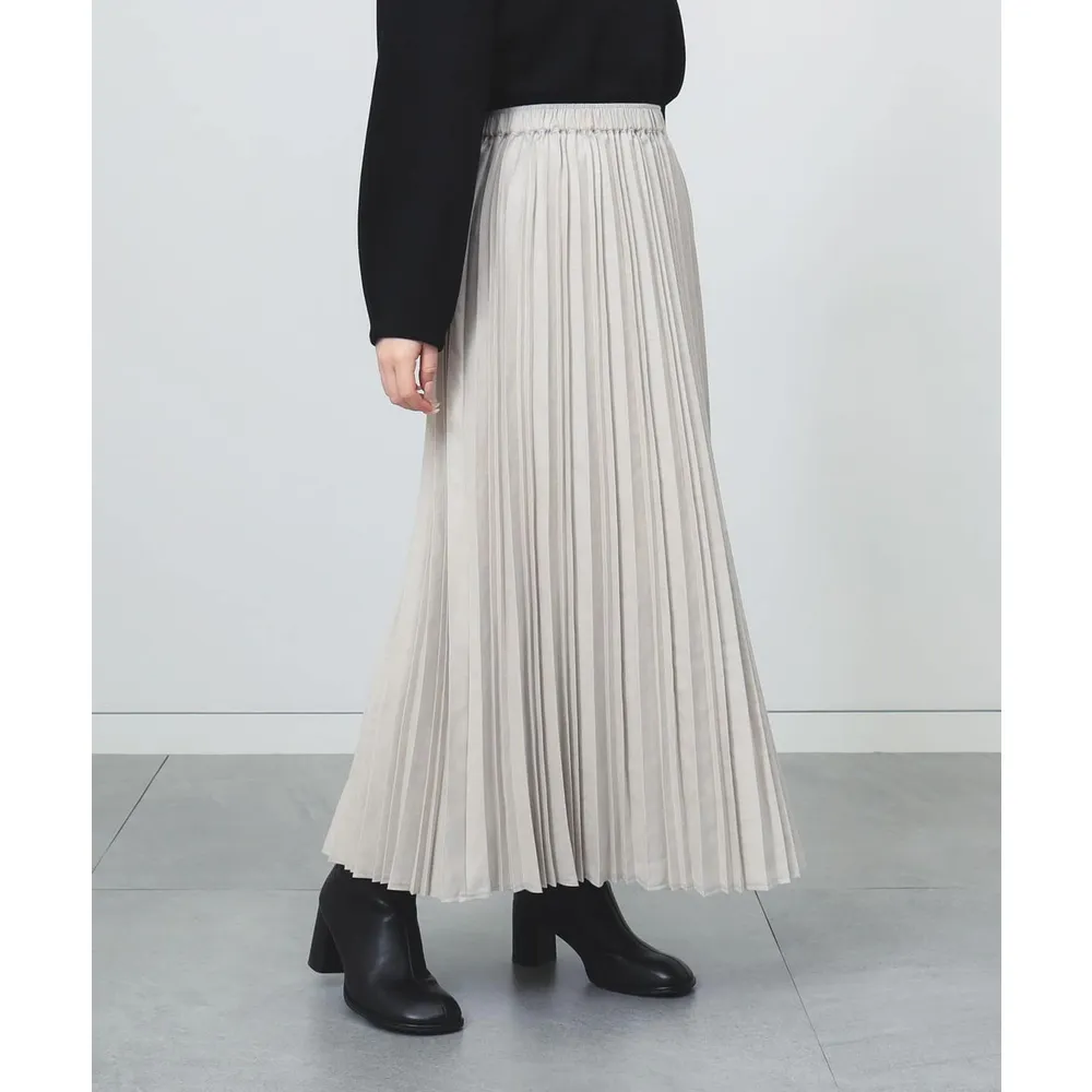 【BEAMS】官方旗艦館 BEAMS HEART / 女裝 麂皮調 打褶 長裙