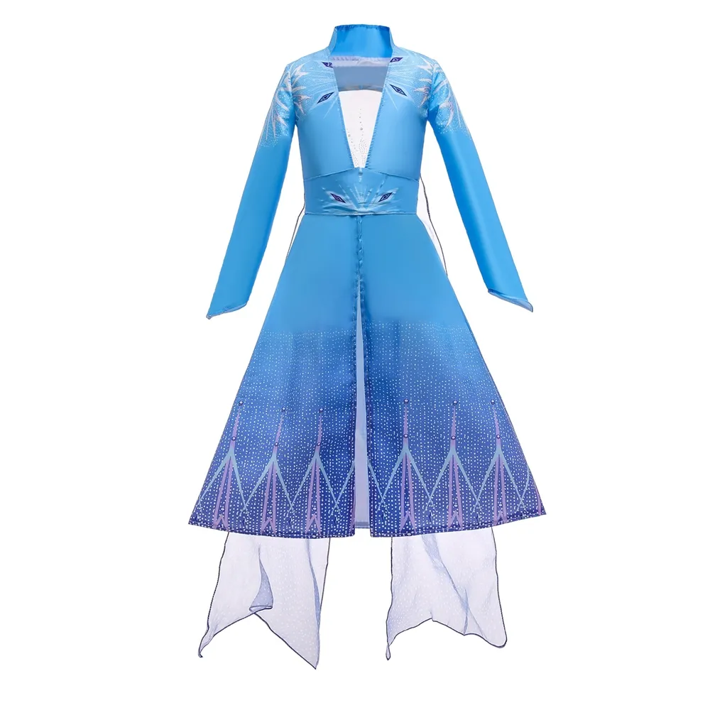 【橘魔法】兒童冰雪公主長版開岔外罩衫 女童 童裝 萬聖節服裝 造型服 洋裝 長洋裝 角色扮演 冰雪奇緣