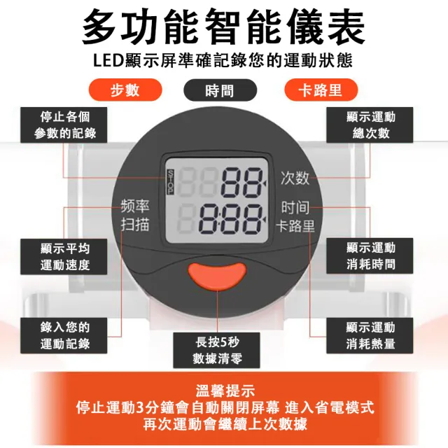 【佳美多】踏步機 登山機 腳踏機 多功能健走機 室內健身 運動鍛煉器材 帶扶手設計 LED顯示屏 佔地小11.11