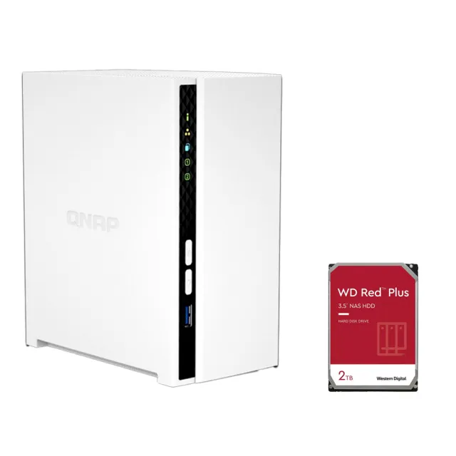 【QNAP】搭WD紅標Plus 2TBx1★TS-233 2Bay NAS 網路儲存伺服器+(WD20EFPX)