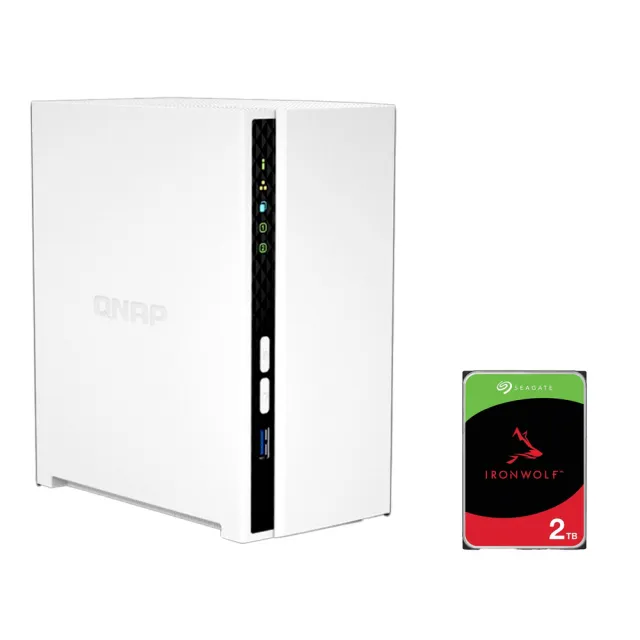 【QNAP】搭希捷IronWolf 2TBx1★TS-233 2Bay NAS 網路儲存伺服器(ST2000VN003)