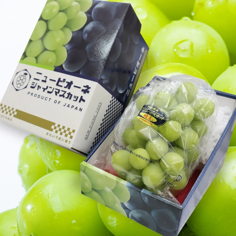 【WANG 蔬果】日本岡山縣晴王無籽麝香葡萄1房x2盒(670-750g/串_禮盒/特大串)無籽葡萄.水果禮盒.三節送禮