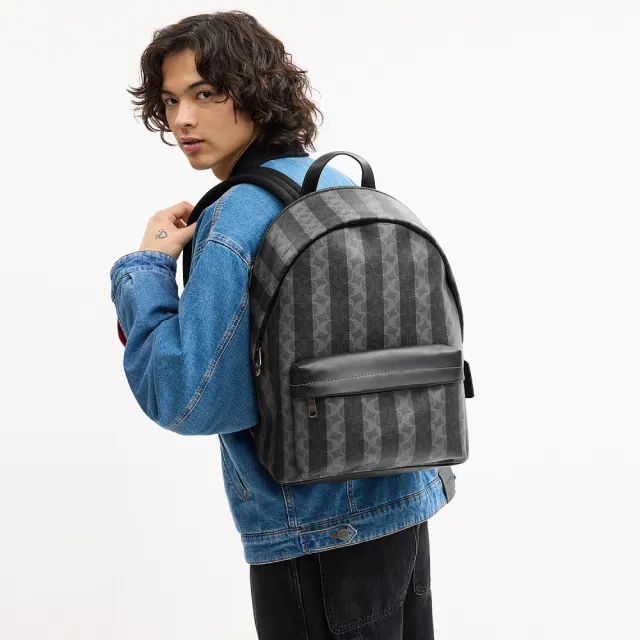 【COACH】蔻馳官方直營 TAYLOR 經典SIGNATURE條紋雙肩包 後背包-多色任選(CDX88/CDX93)