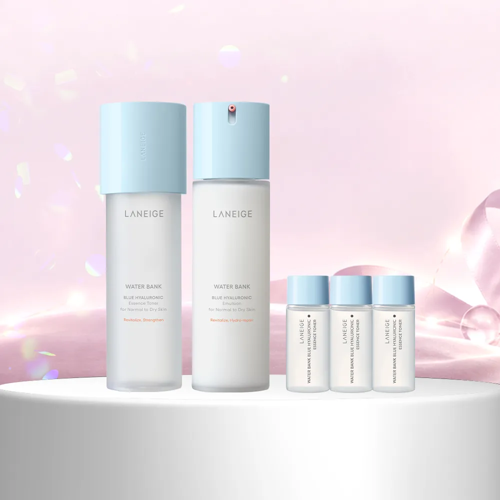 【LANEIGE 蘭芝】官方直營 水酷修護基礎保濕水乳組 (蘭芝 醒肌露160ml+導入液120ml 化妝水 乳液 玻尿酸)