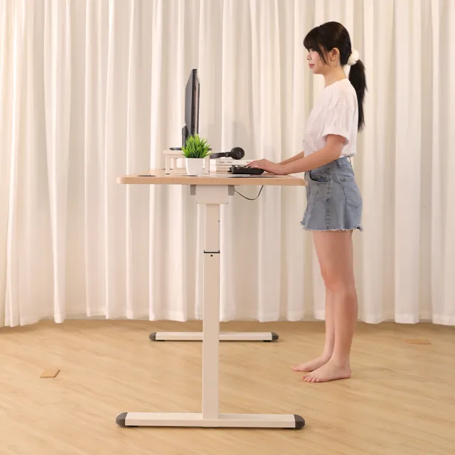 【KAKU 健康生活】[優仕款]電動升降桌-直邊 日本馬達 120 x 60 cm(臺灣製造/五年保固/書桌/辦公桌/工作桌)